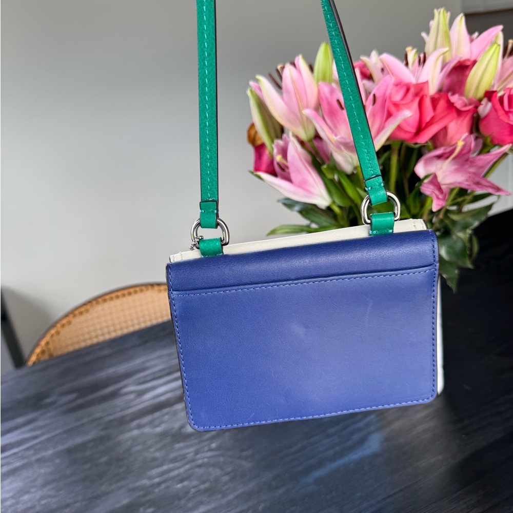 Coach Blue and Cream Mini Bag - Picture 3 of 6